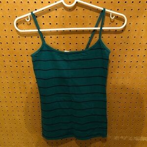 Forever 21 Striped Green and Dark Navy Camisole Tank Top
